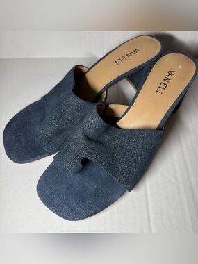 VANELi Y2K Denim Toe Ring Mule Block HeelsSize 10M
